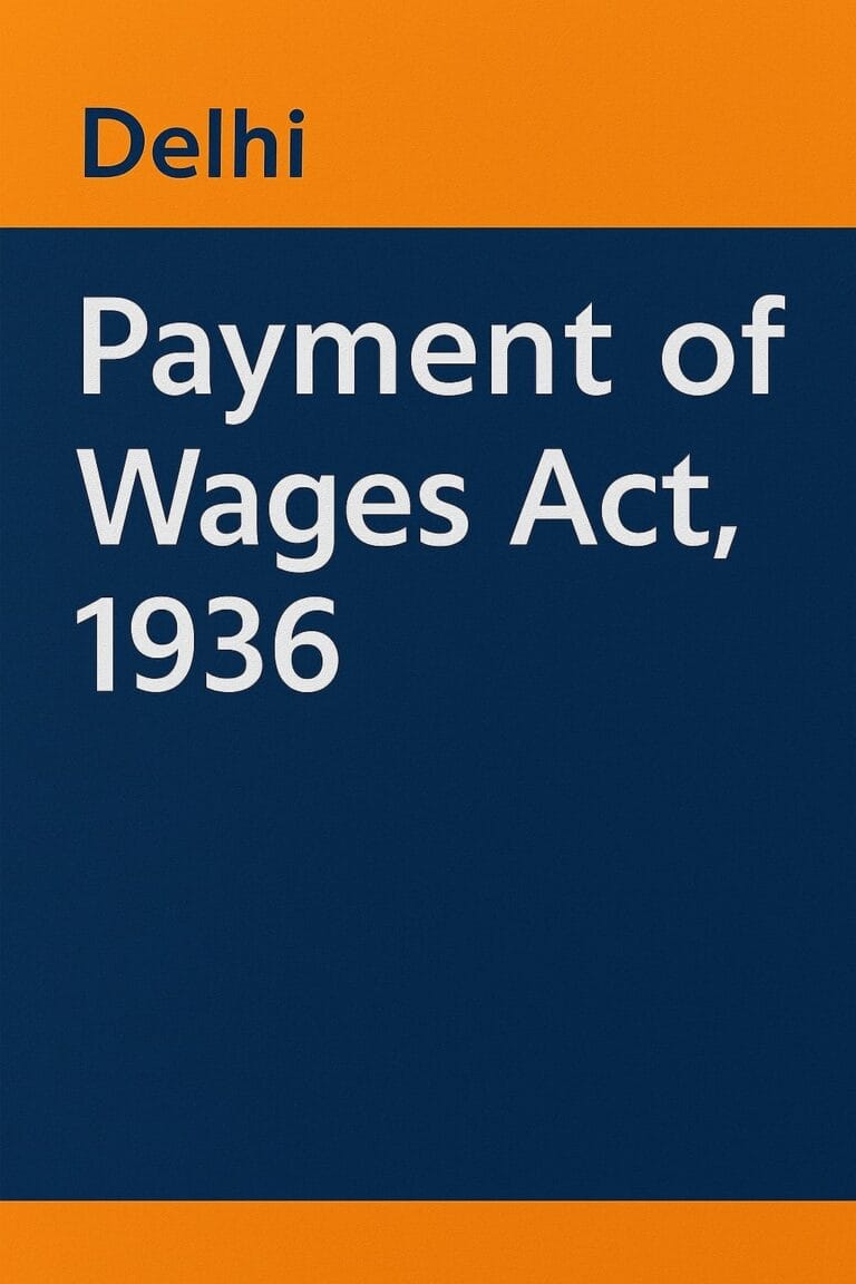 Delhi - Payment of Wages Act, 1936