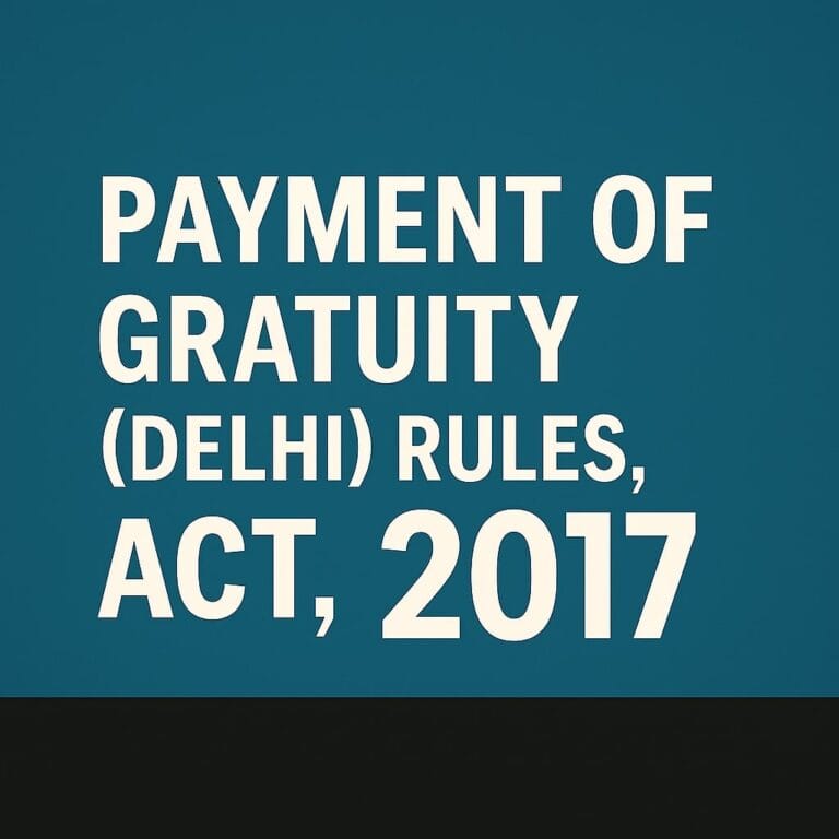 Payment of Gratuity (Delhi) Rules, 1973