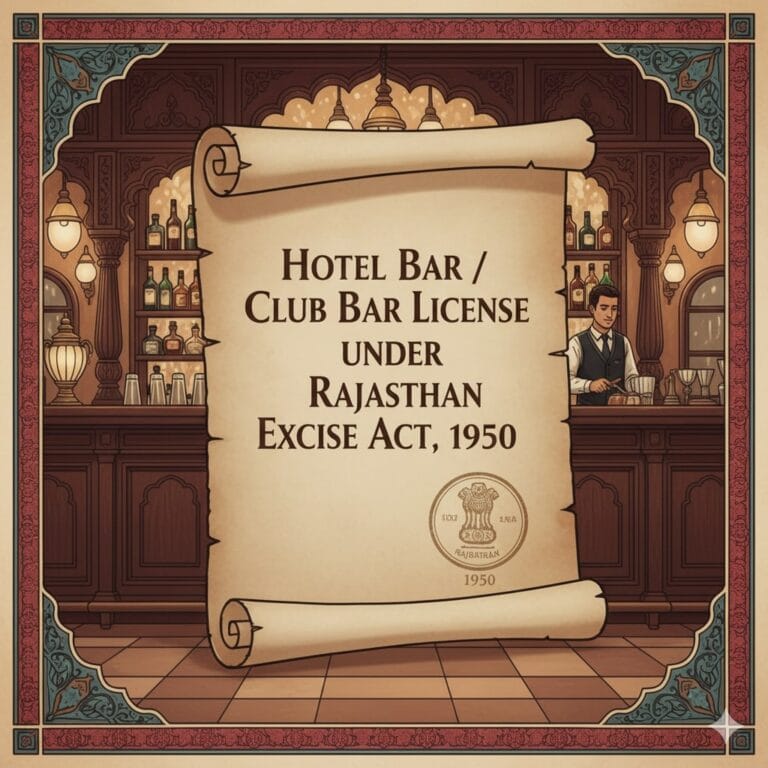 Hotel Bar - Club Bar License under Rajasthan Excise Act, 1950
