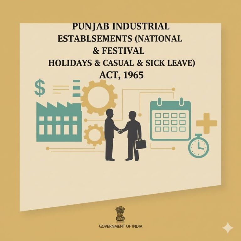 Punjab Industrial Establishments (National & Festival Holidays & Casual & Sick Leave) Act, 1965