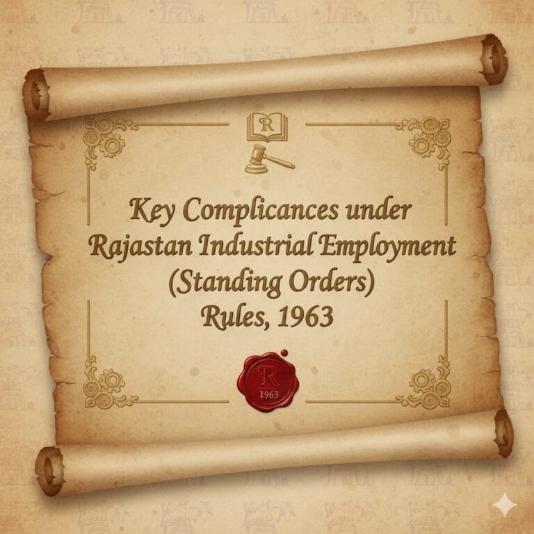 Key Compliances under Rajasthan Industrial Employment (Standing Orders) Rules, 1963