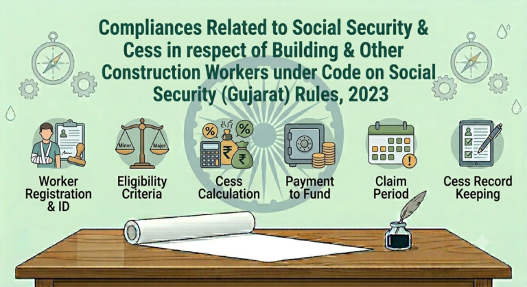 Compliances Related to Social Security & Cess in respect of Building & Other Construction Workers under Code on Social Security (Gujarat) Rules, 2023