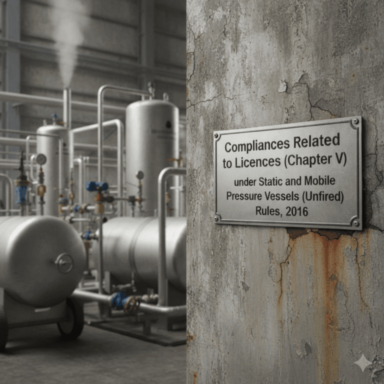 Compliances Related to Licences (Chapter V) under Static and Mobile Pressure Vessels (Unfired) Rules, 2016