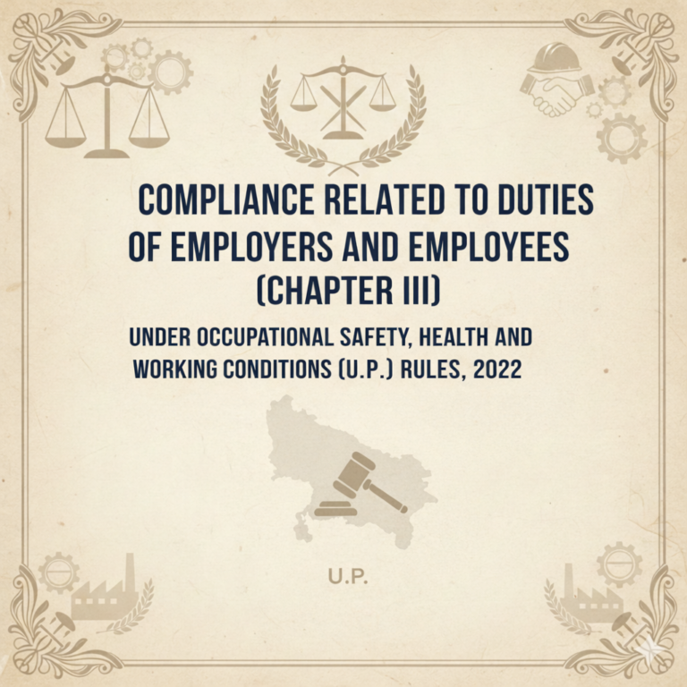 Compliance Related to Duties of Employers and Employees (Chapter III) under Occupational Safety, Health and Working Conditions (U.P