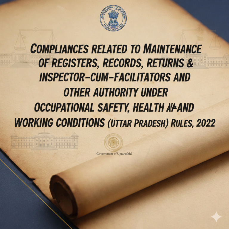 Compliances Related to Maintenance of Registers, Records, Returns & Inspector-Cum-Facilitators and Other Authority under Occupational Safety, Health and Working Conditions (Uttar Pradesh) Rules, 2022