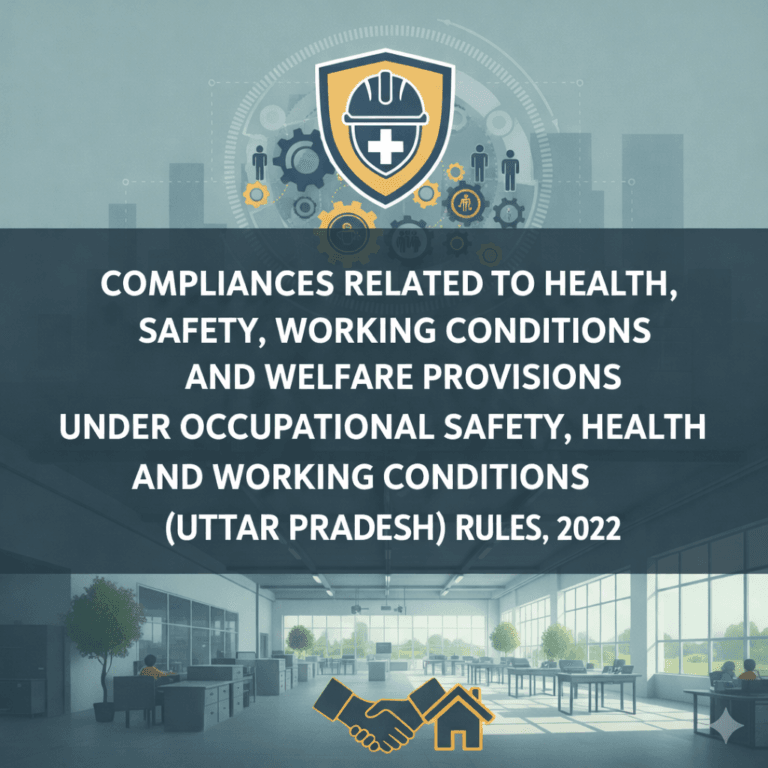 Compliances Related to Health, Safety, Working Conditions and Welfare Provisions under Occupational Safety, Health and Working Conditions (Uttar Pradesh) Rules, 2022