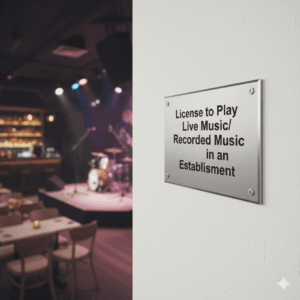 License to Play Live Music/Recorded Music in an Establishment