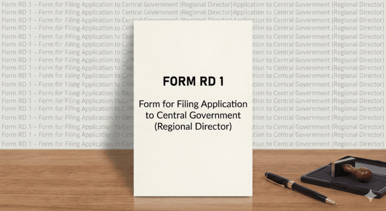 Form RD 1 - Form for Filing Application to Central Government (Regional Director)