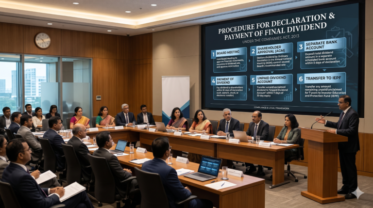 Procedure for Declaration and Payment of Final Dividend under the Companies Act, 2013